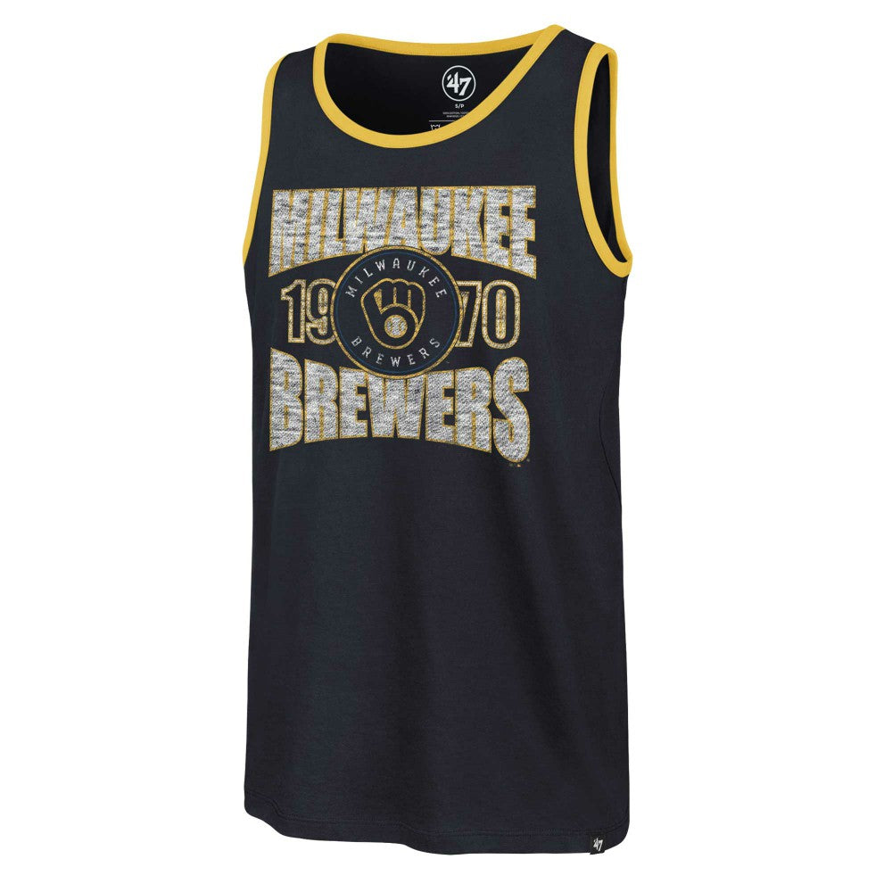 Milwaukee Brewers '47 Upload Franklin Tank Top - Navy Tanks