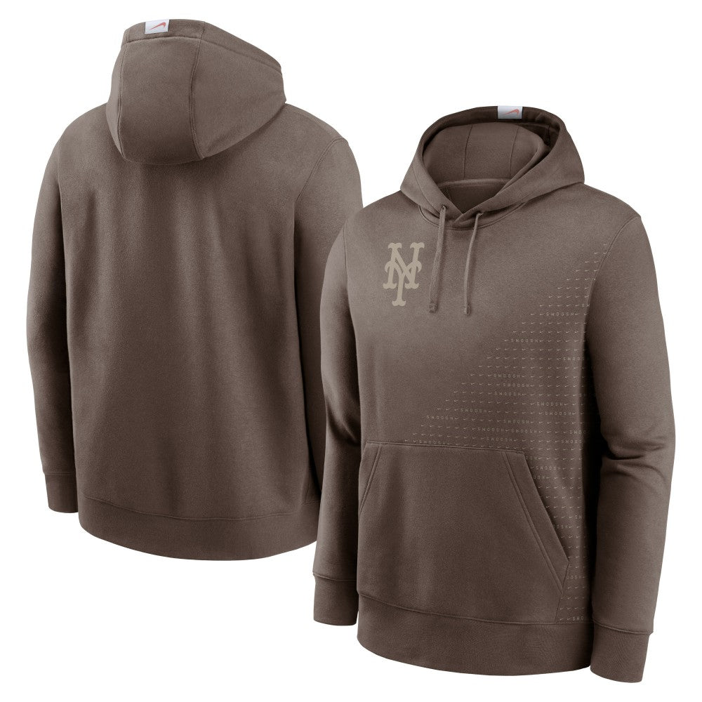 New York Mets Nike Statement Pullover Hoodie - Light Brown Hoodies
