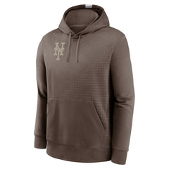 New York Mets Nike Statement Pullover Hoodie - Light Brown Hoodies