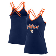 Houston Astros Fanatics Women's Go For It Strappy V-Neck Tank Top - Navy Tanks