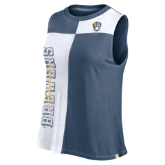 Milwaukee Brewers Fanatics Women's Color-Block Tank Top - Navy/White Tanks