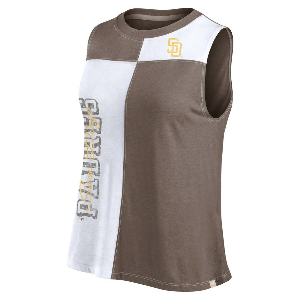 San Diego Padres Fanatics Women's Color-Block Tank Top - Brown/White Tanks