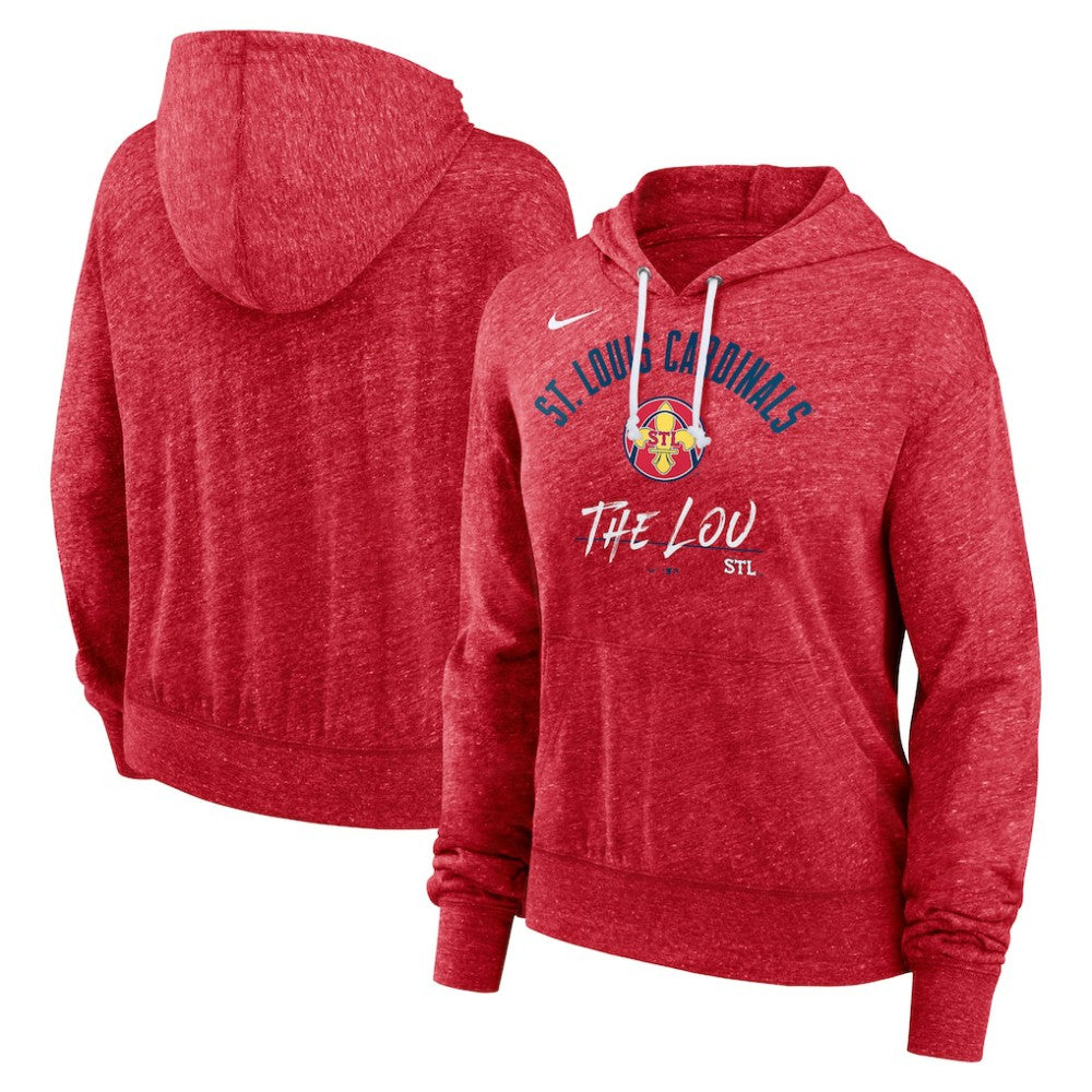 St. Louis Cardinals Nike City Connect Gym Vintage Hoodie - Heather Red Hoodies