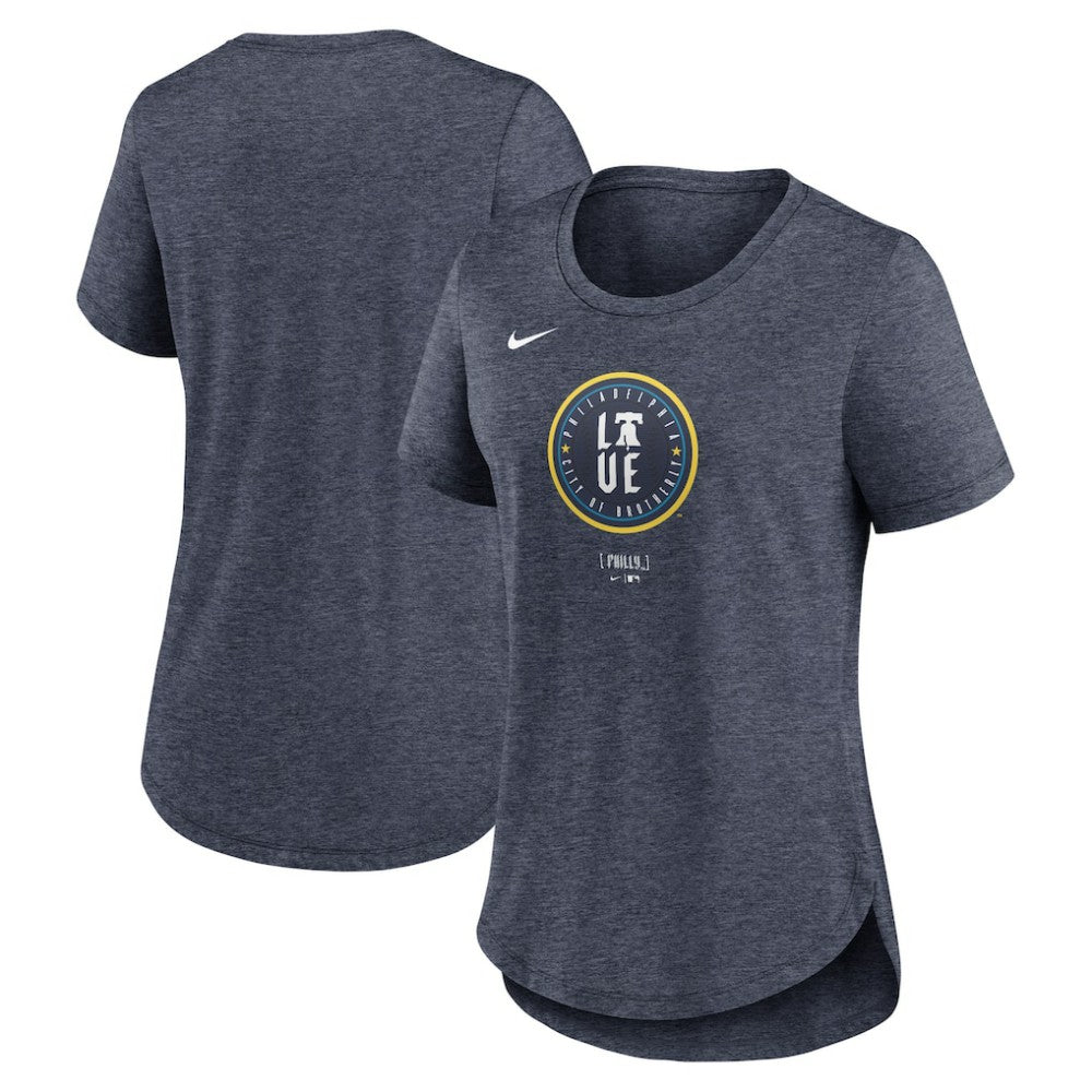 Philadelphia Phillies Nike Women's 2024 City Connect Tri-Blend T-Shirt - Navy T-shirts