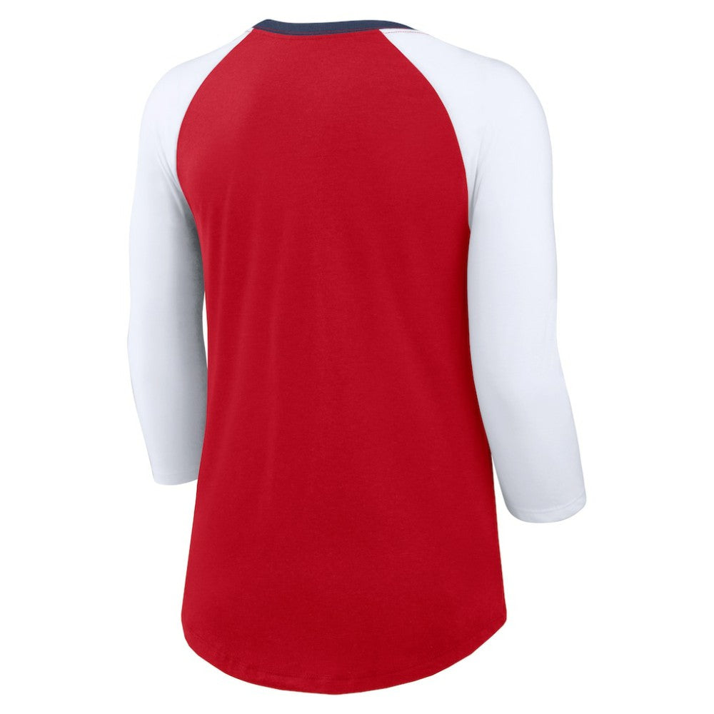 St. Louis Cardinals Nike Women's Knockout Arch 3/4-Sleeve Raglan Tri-Blend T-Shirt - Red/White T-shirts