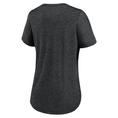 Chicago White Sox Nike Women's Knockout Team Stack Tri-Blend T-Shirt - Heather Black T-shirts