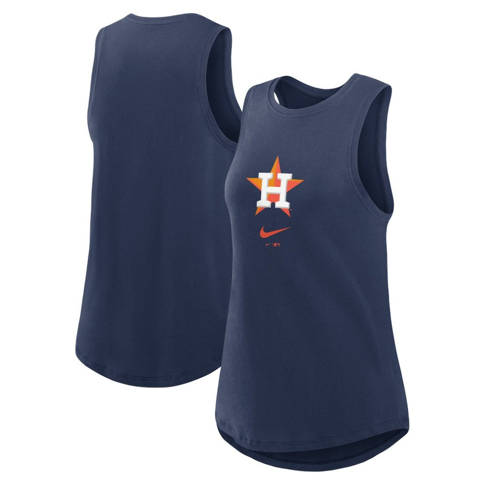 Houston Astros Nike Women's Legacy Icon High Neck Dri-FIT Tank Top - Navy Tanks