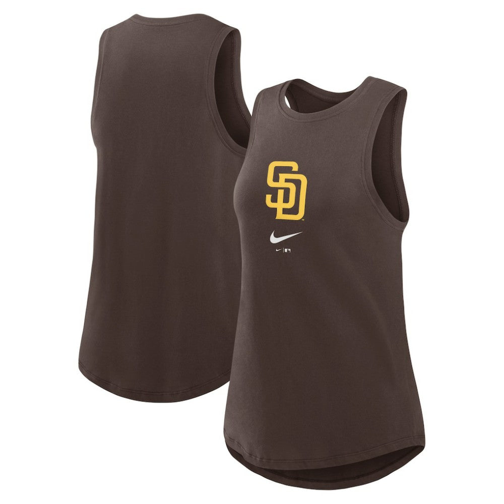 San Diego Padres Nike Women's Legacy Icon High Neck Dri-FIT Tank Top - Brown Tanks