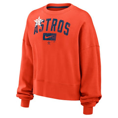 Houston Astros Nike Women's Oversized Cropped Pullover Sweatshirt - Orange Pullover