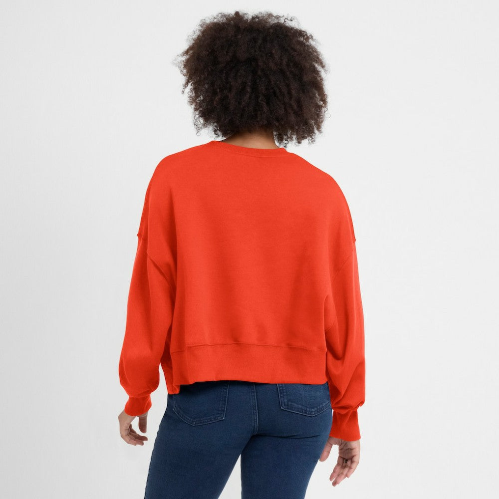 Houston Astros Nike Women's Oversized Cropped Pullover Sweatshirt - Orange Pullover