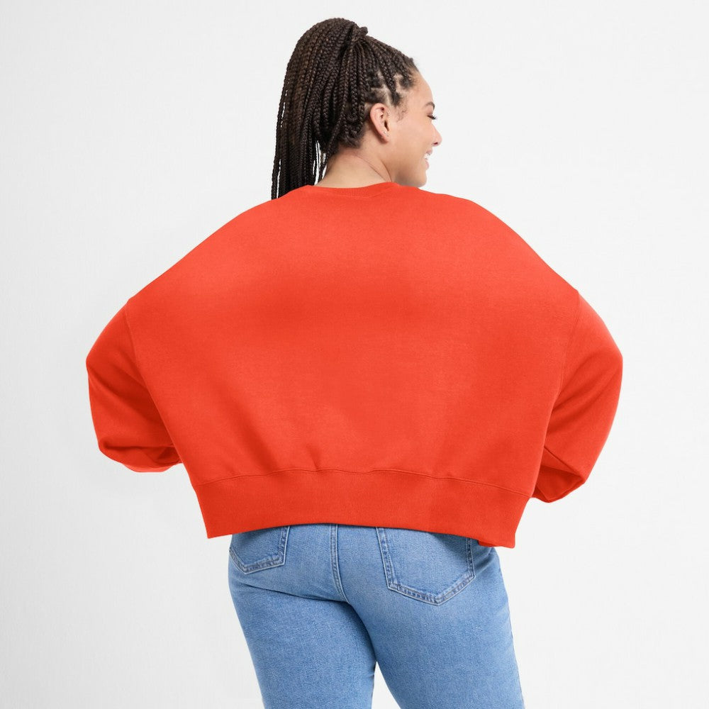 Houston Astros Nike Women's Oversized Cropped Pullover Sweatshirt - Orange Pullover