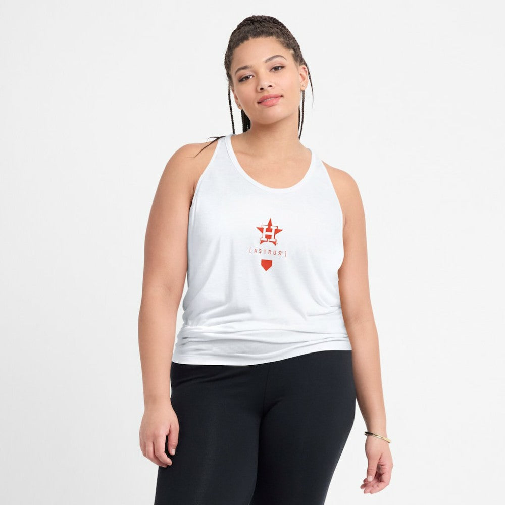 Houston Astros Nike Women's Open-Back Crisscross Dri-FIT Tank Top - White Tanks