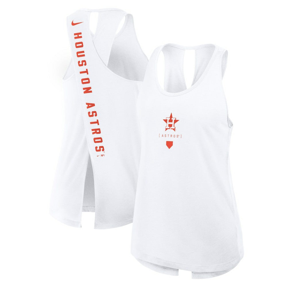 Houston Astros Nike Women's Open-Back Crisscross Dri-FIT Tank Top - White Tanks