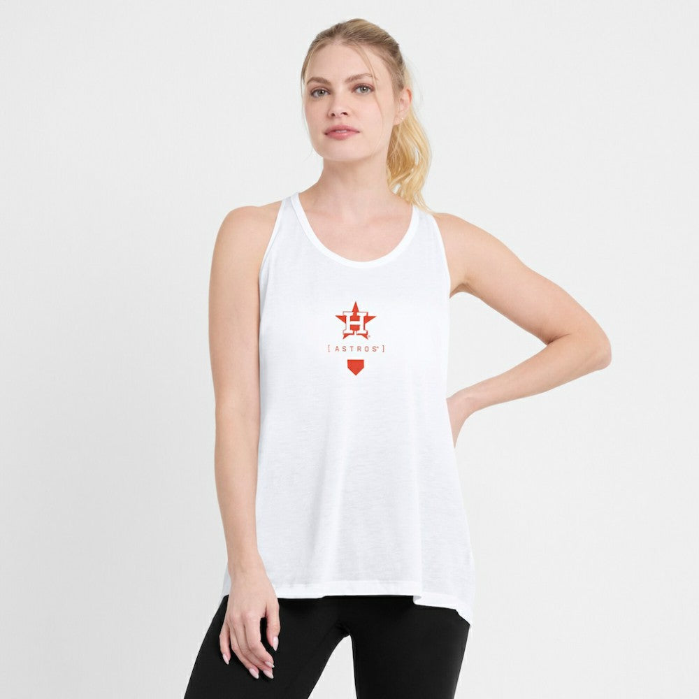 Houston Astros Nike Women's Open-Back Crisscross Dri-FIT Tank Top - White Tanks