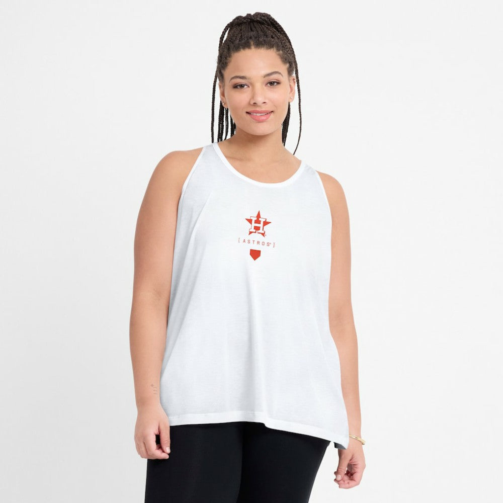 Houston Astros Nike Women's Open-Back Crisscross Dri-FIT Tank Top - White Tanks