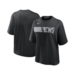 Chicago White Sox Nike Women's Knockout Boxy T-Shirt - Black T-shirts
