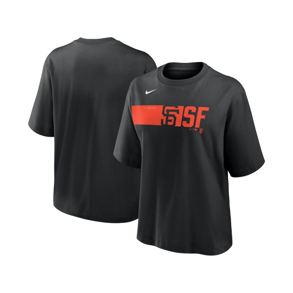 San Francisco Giants Nike Women's Knockout Boxy T-Shirt - Black T-shirts