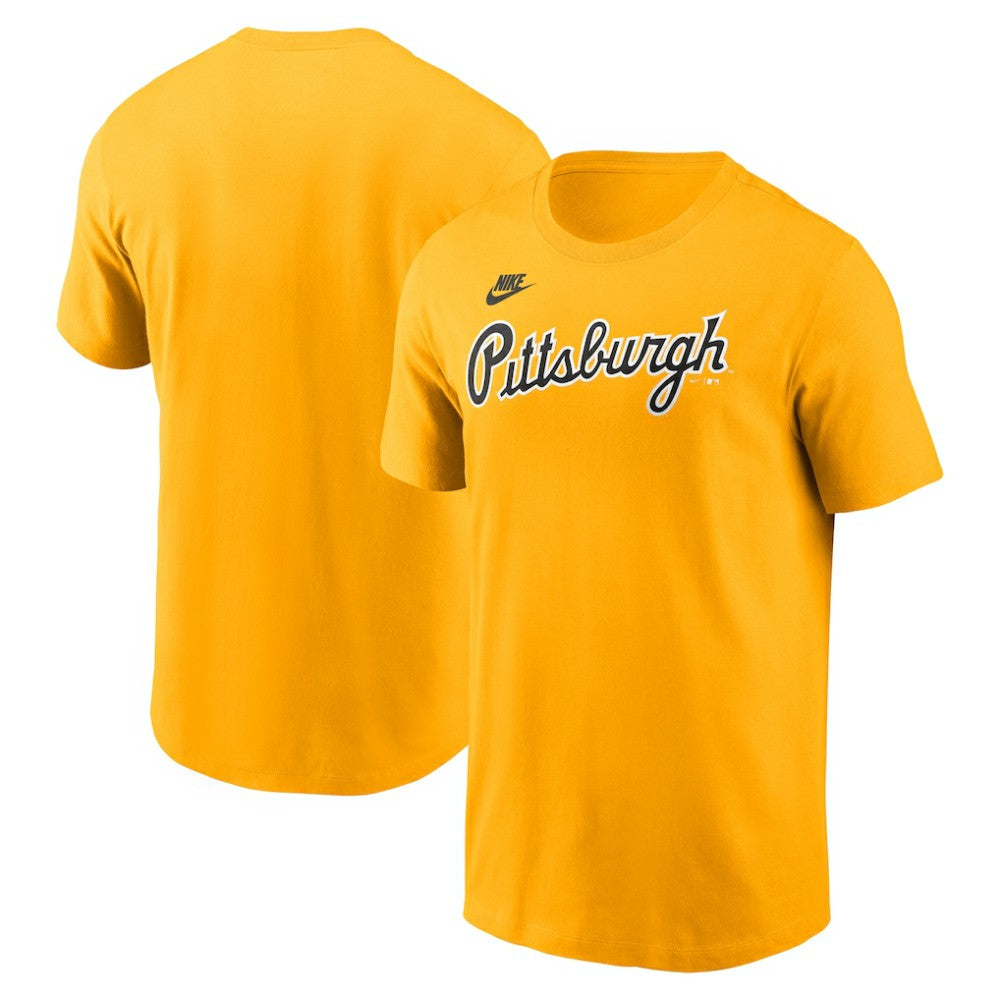 Pittsburgh Pirates Nike Cooperstown Collection Wordmark T-Shirt - Gold T-shirts