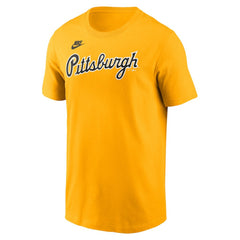 Pittsburgh Pirates Nike Cooperstown Collection Wordmark T-Shirt - Gold T-shirts