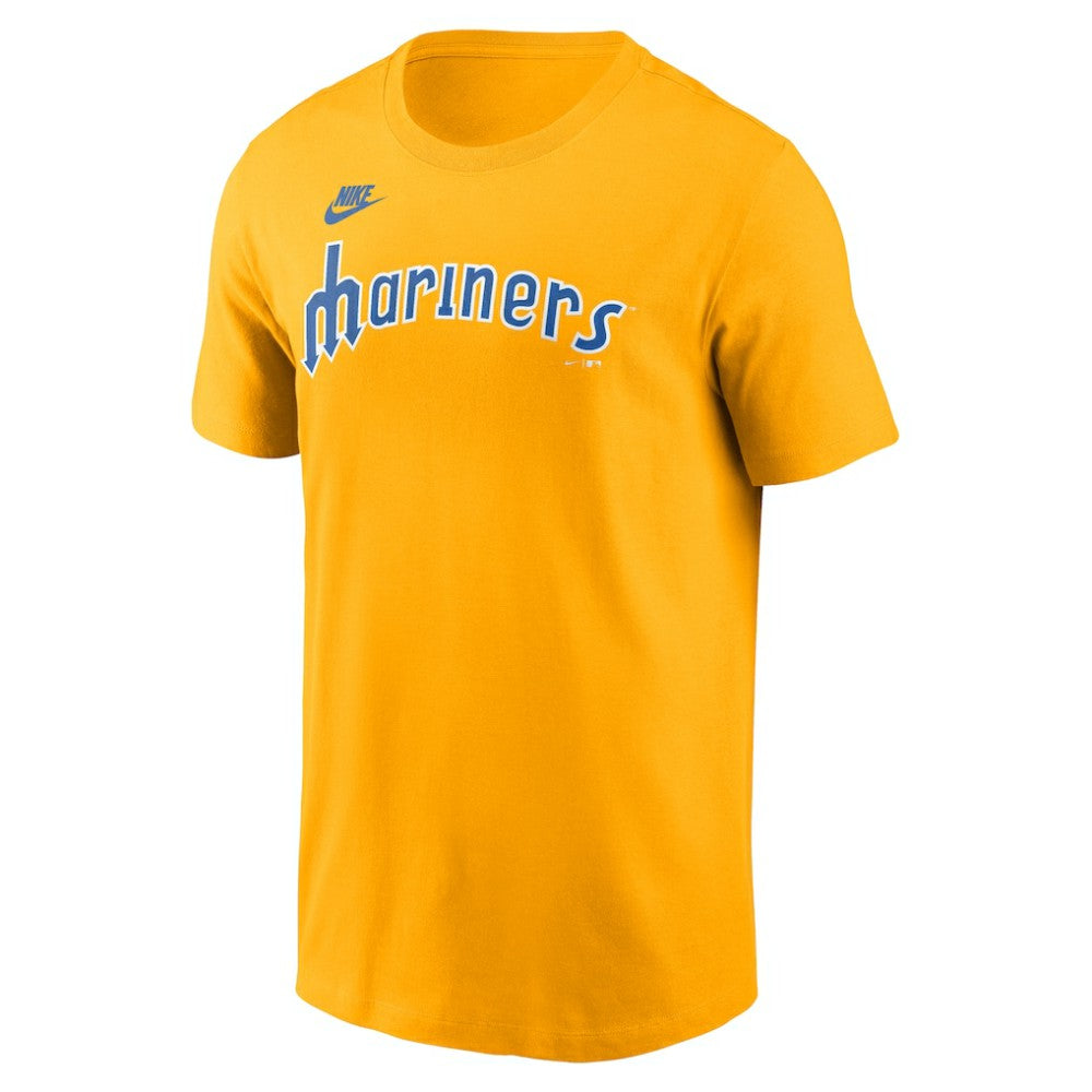 Seattle Mariners Nike Cooperstown Collection Wordmark T-Shirt - Gold T-shirts