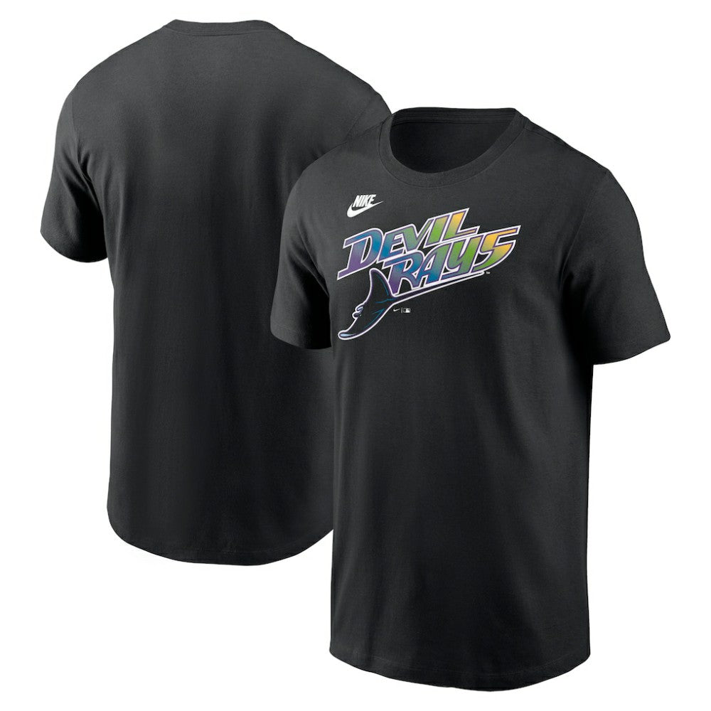 Tampa Bay Rays Nike Cooperstown Collection Wordmark T-Shirt - Black T-shirts