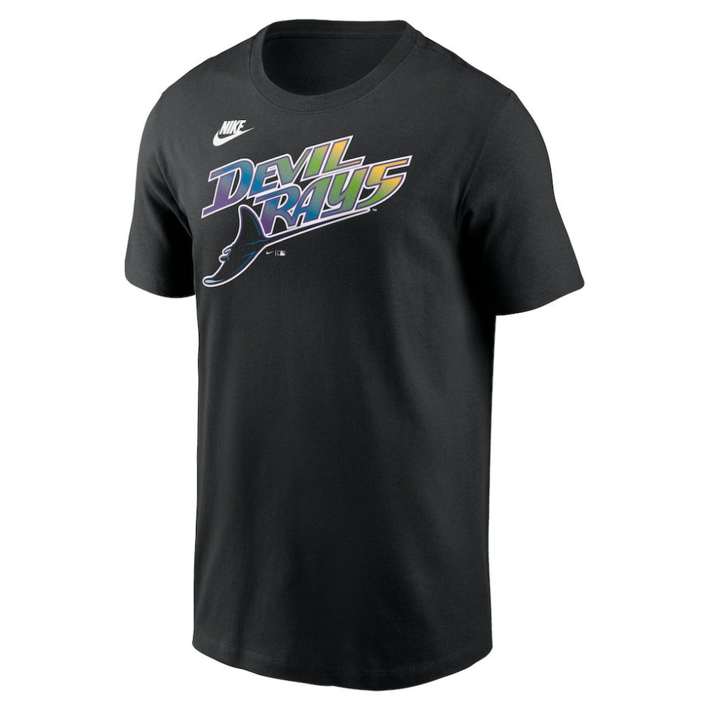 Tampa Bay Rays Nike Cooperstown Collection Wordmark T-Shirt - Black T-shirts