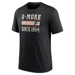 Baltimore Orioles Nike Cooperstown Collection Local Stack Tri-Blend T-Shirt - Heather Black T-shirts