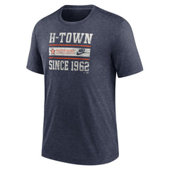 Houston Astros Nike Cooperstown Collection Local Stack Tri-Blend T-Shirt - Heather Navy T-shirts