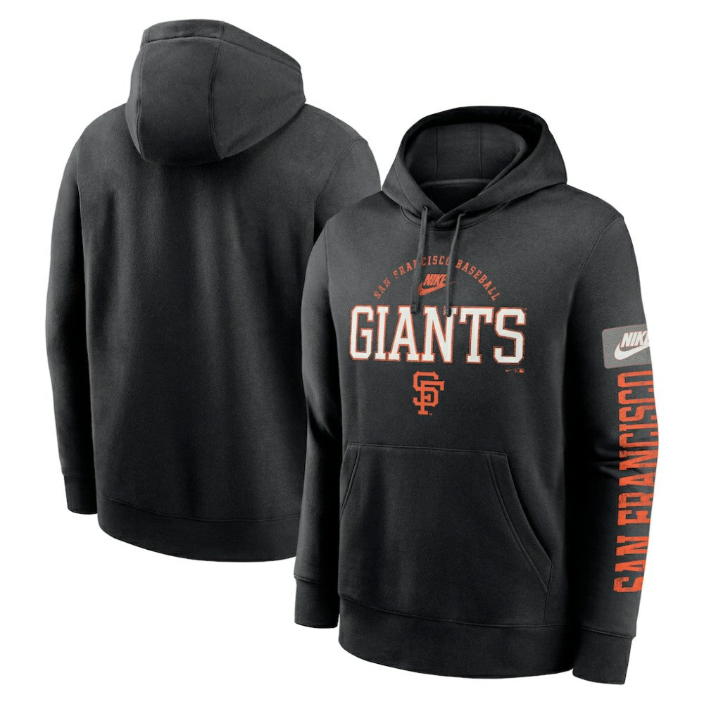 San Francisco Giants Nike Cooperstown Collection Splitter Club Fleece Pullover Hoodie - Black Hoodies