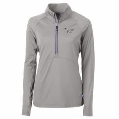 Philadelphia Eagles Cutter & Buck Women's Gridiron Classics Logo Adapt Eco Knit Stretch Recycled Half-Zip Pullover Top Gray