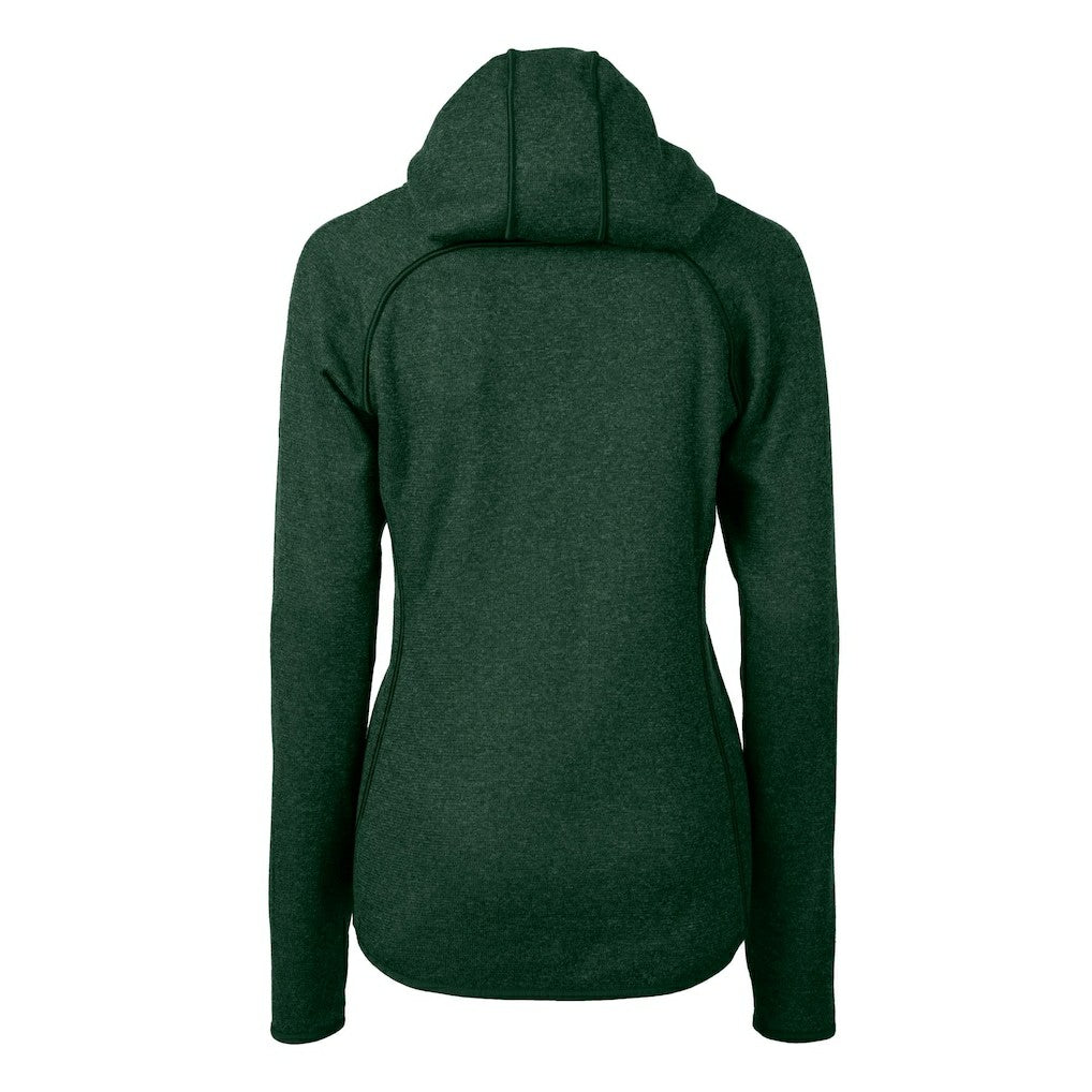 Philadelphia Eagles Cutter & Buck Women's Gridiron Classics Logo Mainsail Sweater-Knit Full-Zip Hoodie Green