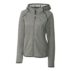Philadelphia Eagles Cutter & Buck Women's Gridiron Classics Logo Mainsail Sweater-Knit Full-Zip Hoodie Heather Gray