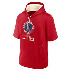 Los Angeles Angels Nike City Connect Color Block Short Sleeve Pullover Hoodie - Red Hoodies