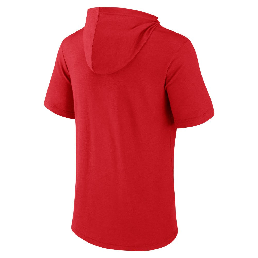 Los Angeles Angels Fanatics Iconic Rebel Short Sleeve Hooded Top - Red Tops