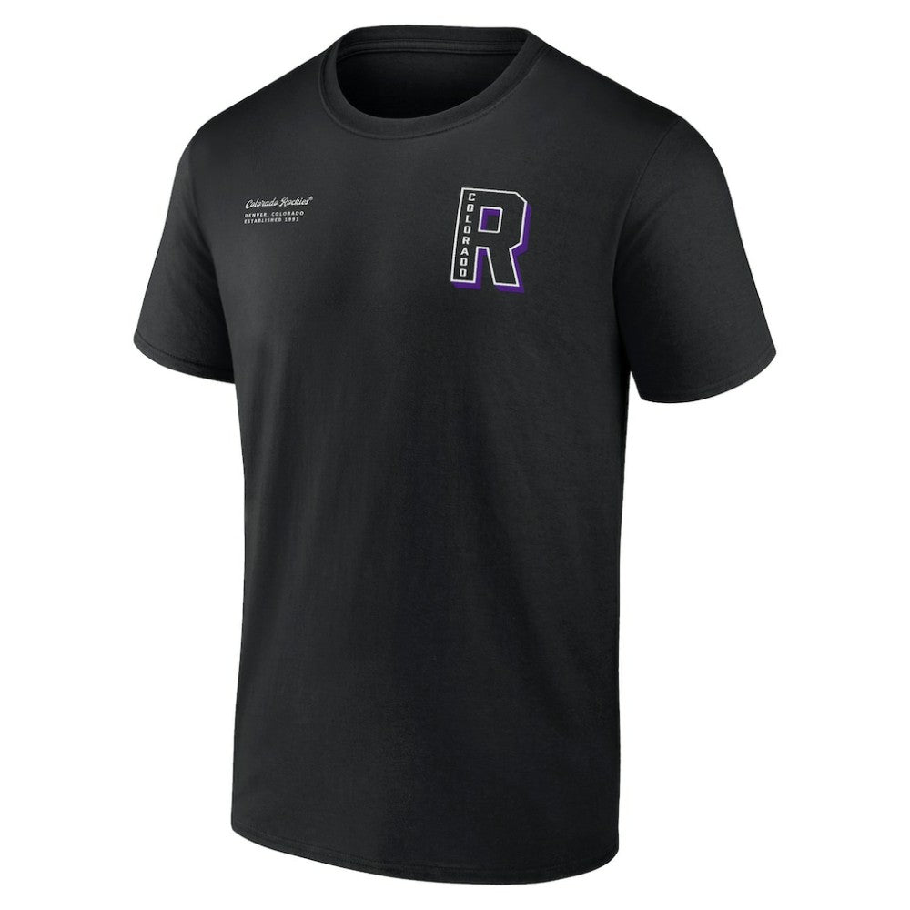 Colorado Rockies Fanatics Split Zone T-Shirt - Black T-shirts