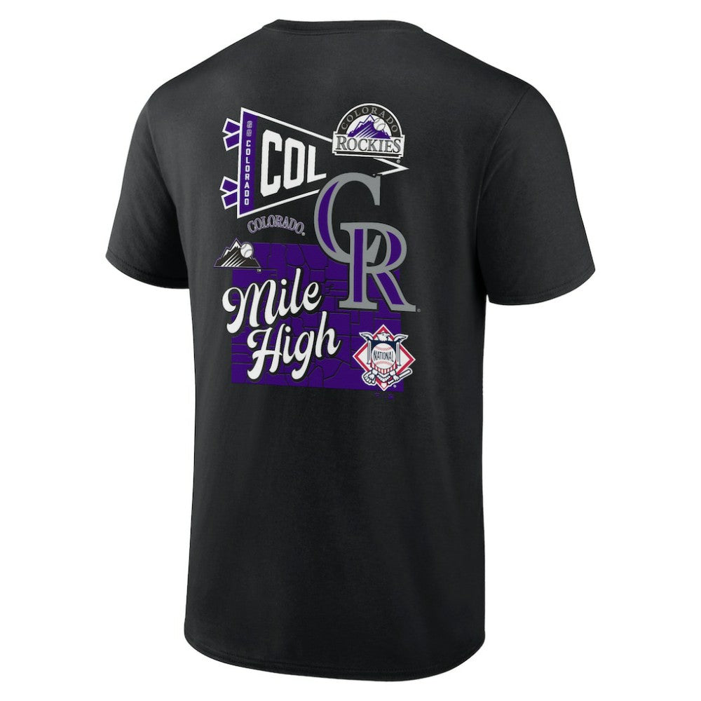 Colorado Rockies Fanatics Split Zone T-Shirt - Black T-shirts