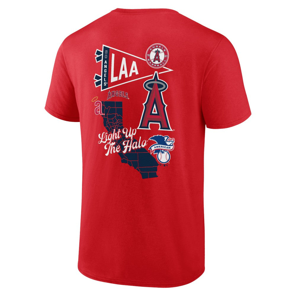 Los Angeles Angels Fanatics Split Zone T-Shirt - Red T-shirts
