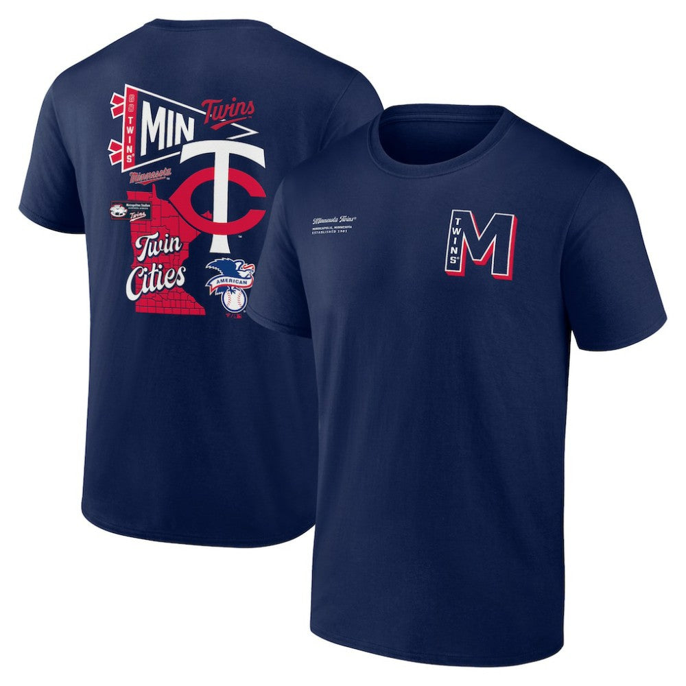 Minnesota Twins Fanatics Split Zone T-Shirt - Navy T-shirts