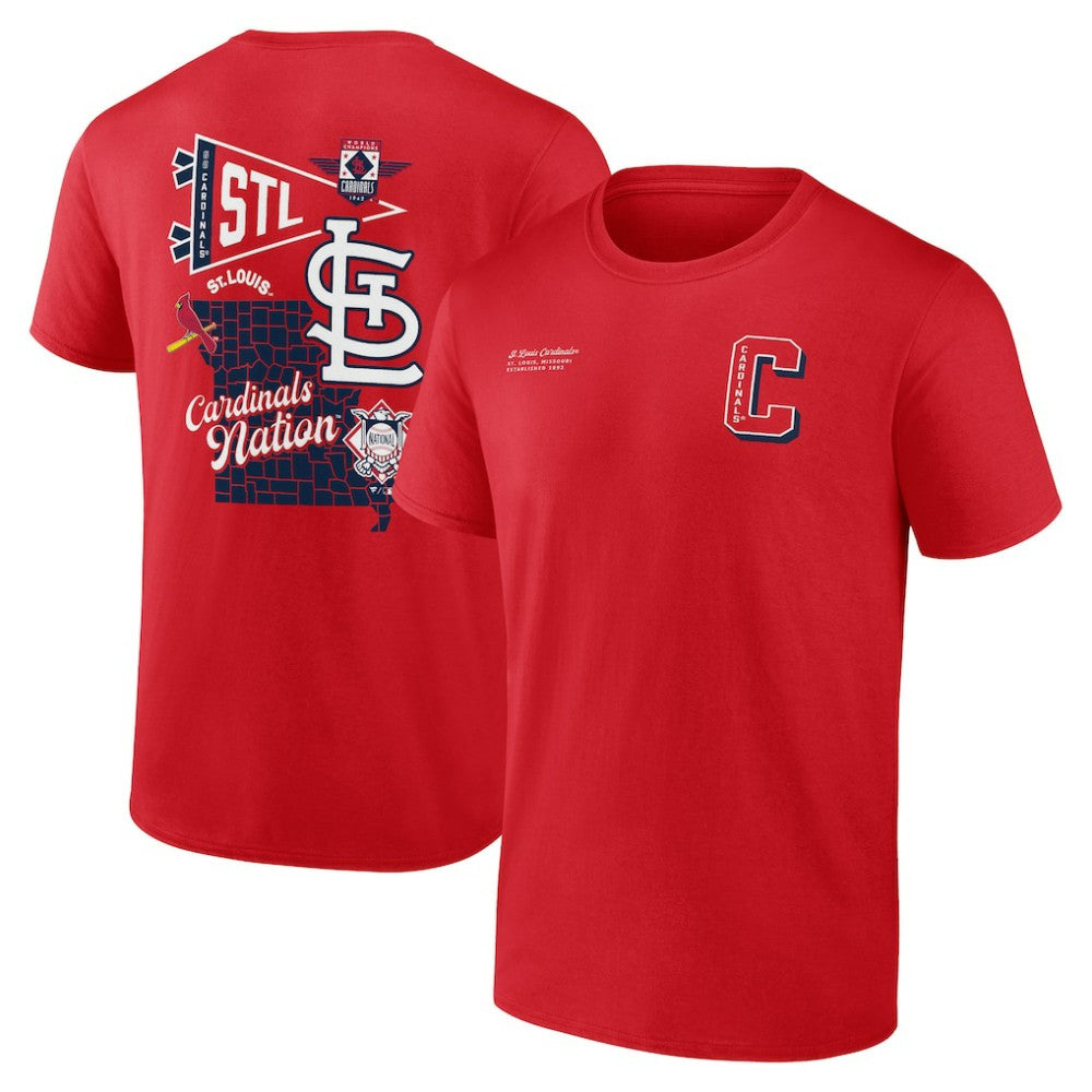 St. Louis Cardinals Fanatics Split Zone T-Shirt - Red T-shirts