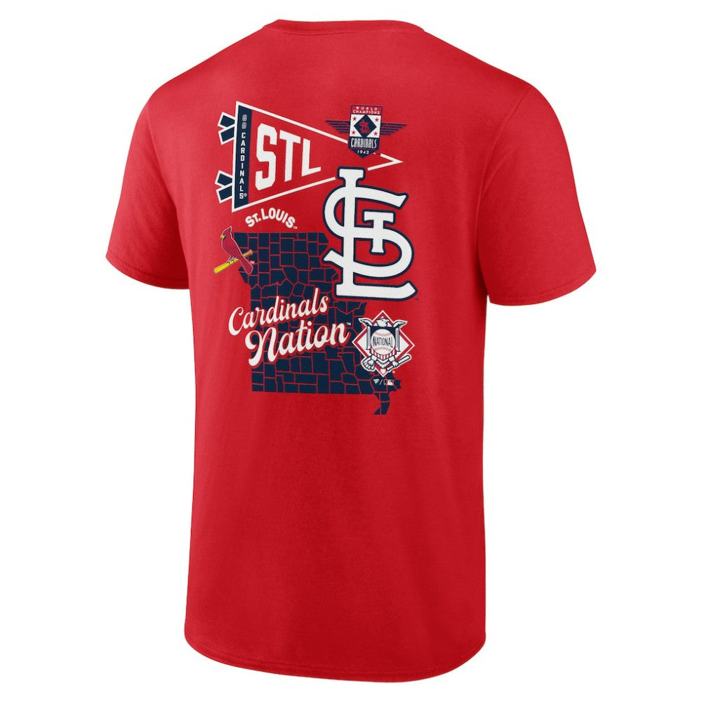 St. Louis Cardinals Fanatics Split Zone T-Shirt - Red T-shirts