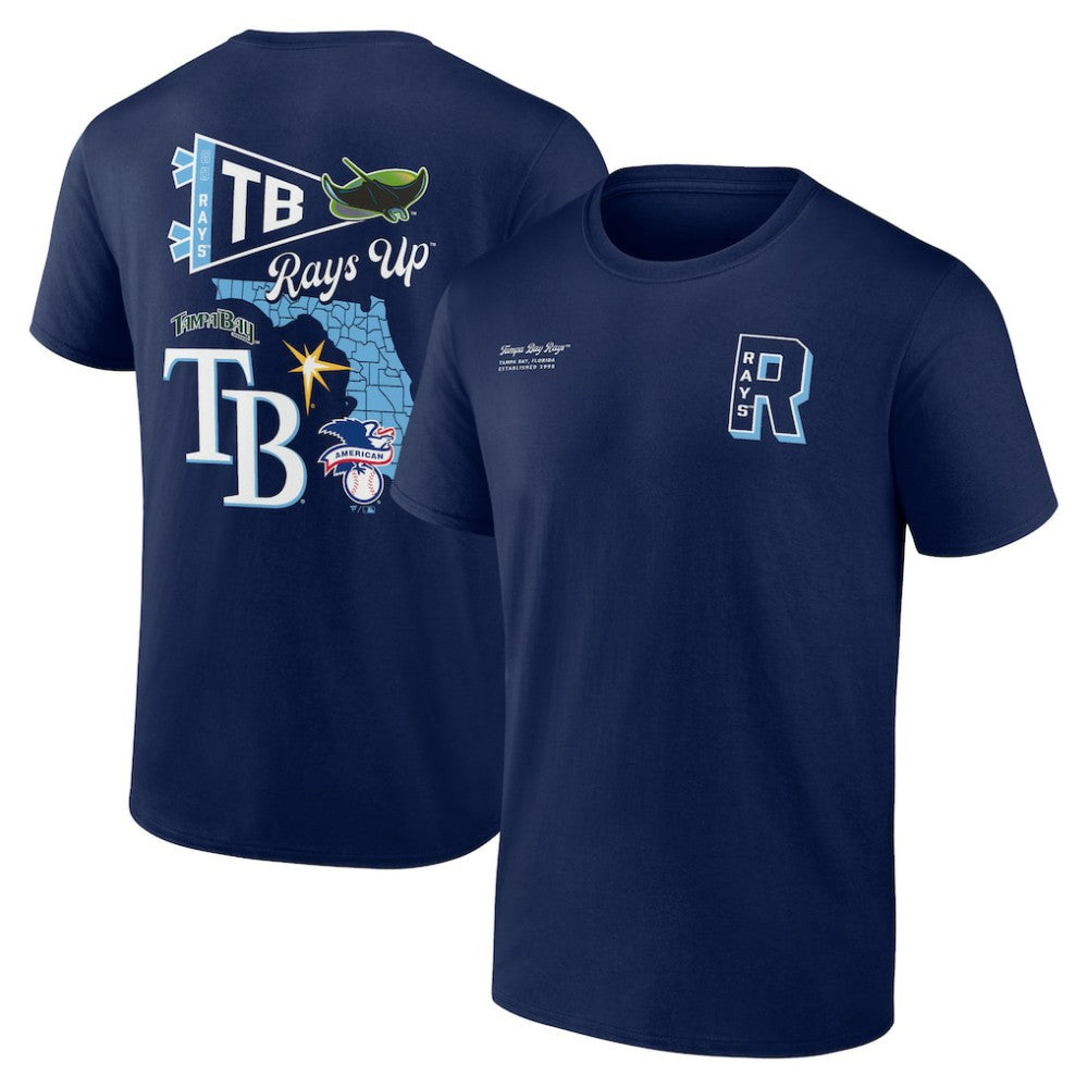 Tampa Bay Rays Fanatics Split Zone T-Shirt - Navy T-shirts