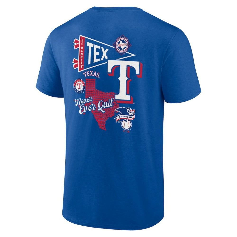Texas Rangers Fanatics Split Zone T-Shirt - Royal T-shirts