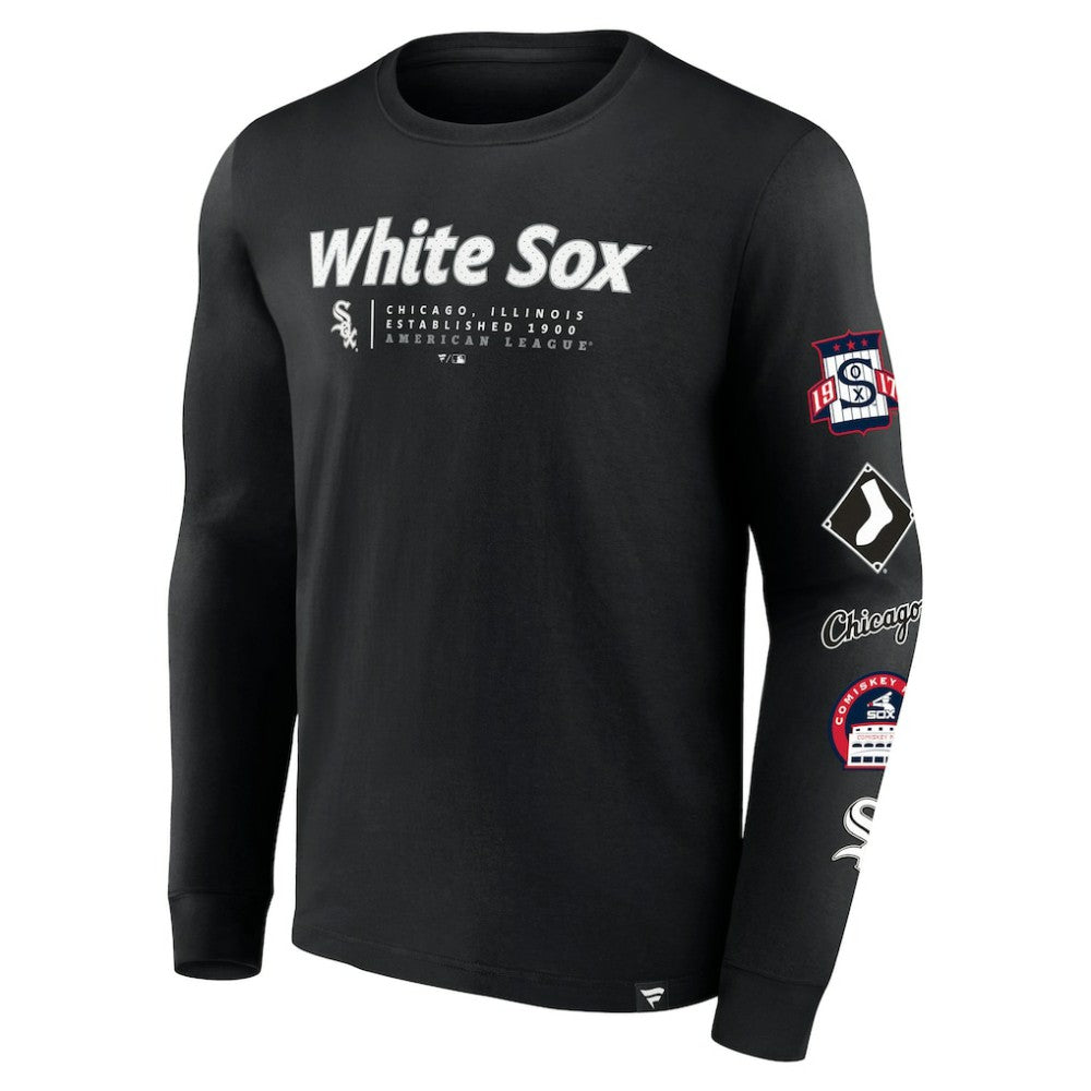 Chicago White Sox Fanatics Strike the Goal Long Sleeve T-Shirt - Black T-shirts