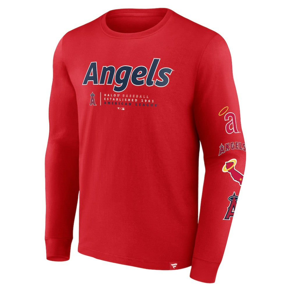 Los Angeles Angels Fanatics Strike the Goal Long Sleeve T-Shirt - Red T-shirts