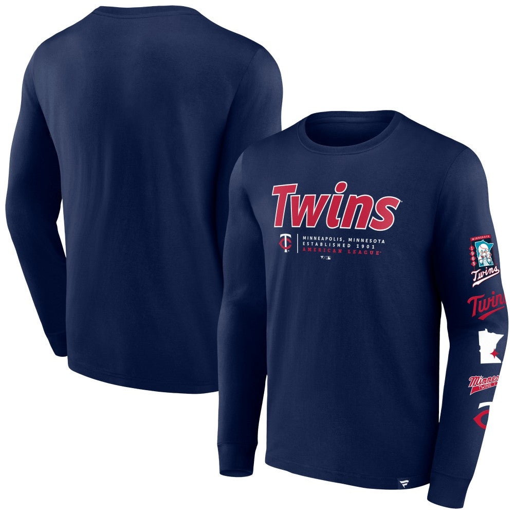 Minnesota Twins Fanatics Strike the Goal Long Sleeve T-Shirt - Navy T-shirts