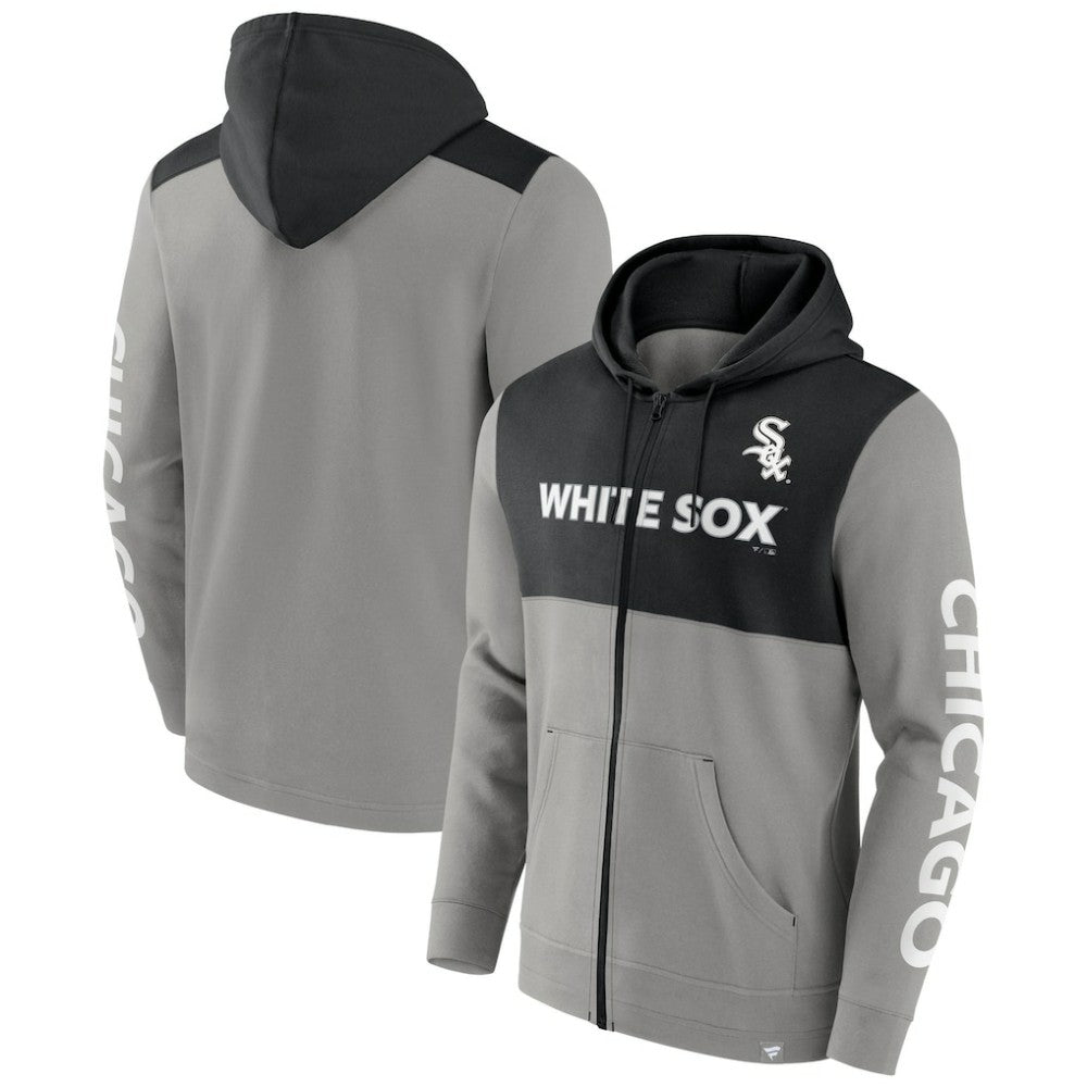 Chicago White Sox Fanatics Ace Hoodie Full-Zip Sweatshirt - Gray/Black Hoodies