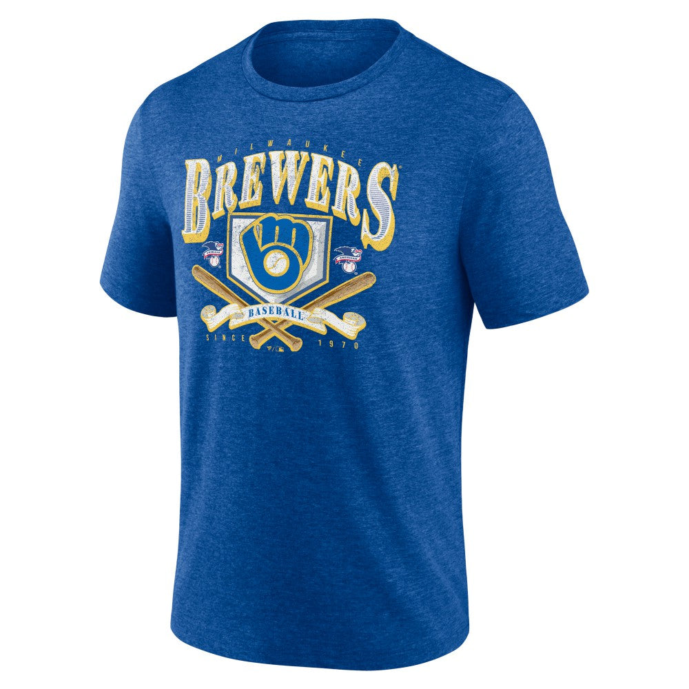Milwaukee Brewers Fanatics Home Team Tri-Blend T-Shirt - Heather Royal T-shirts