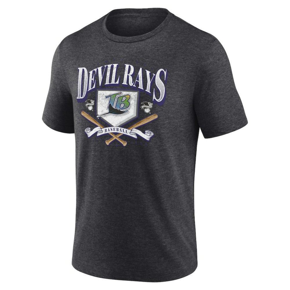 Tampa Bay Rays Fanatics Home Team Tri-Blend T-Shirt - Heather Charcoal T-shirts