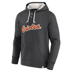 Fanatics Baltimore Orioles Black Plan for Adversity Henley Fleece Pullover Hoodie Hoodies