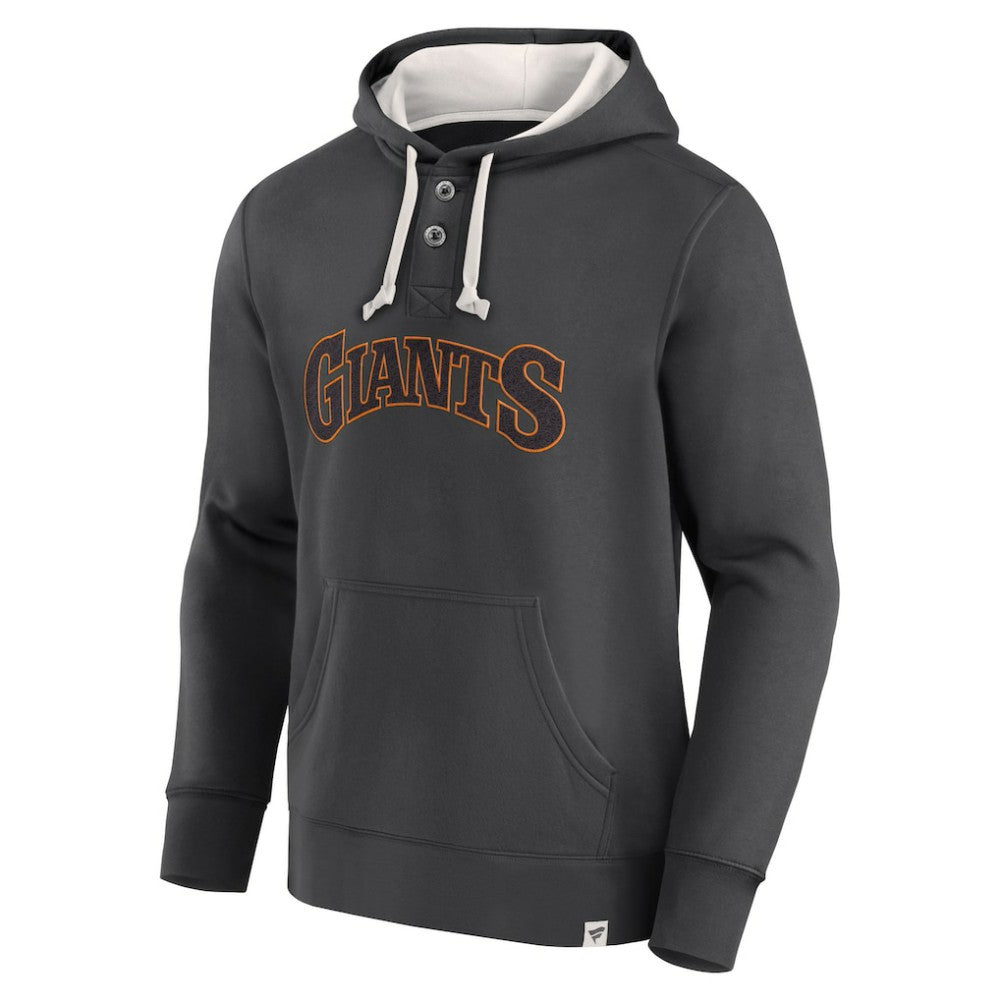 Fanatics San Francisco Giants Black Plan for Adversity Henley Fleece Pullover Hoodie Hoodies